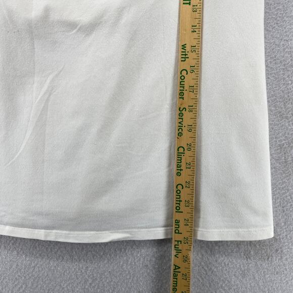 EILEEN FISHER Tank Top XL Organic Cotton Jersey Cross Back Shelf Bra White USA - Picture 11 of 16